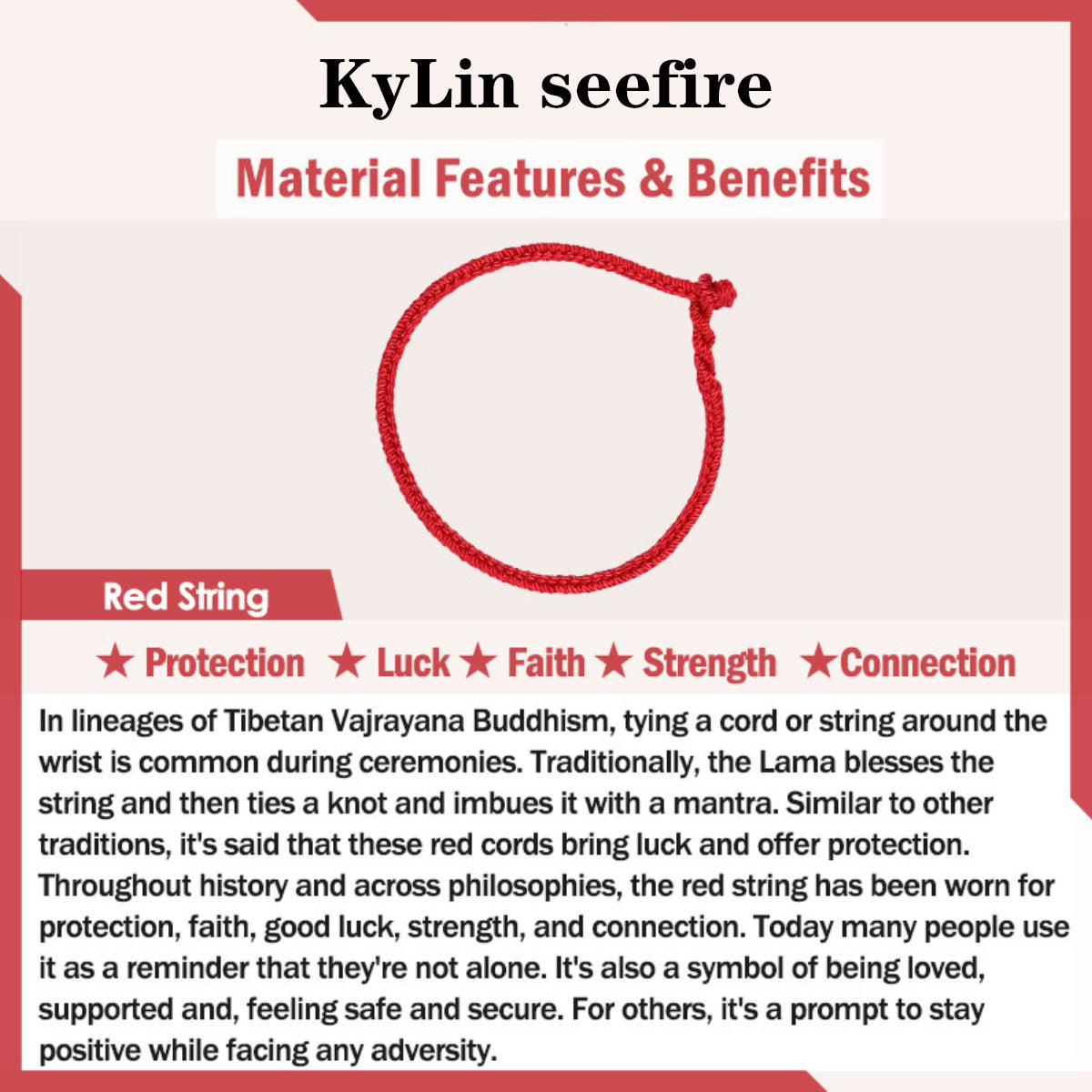 KyLin Handmade Red Agate Chinese Zodiac Red String Braided Protection Bracelet