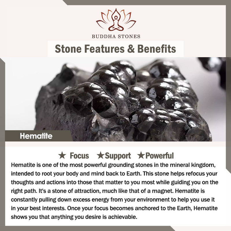 KyLin 12 Constellations of the Zodiac Hematite Protection Bracelet